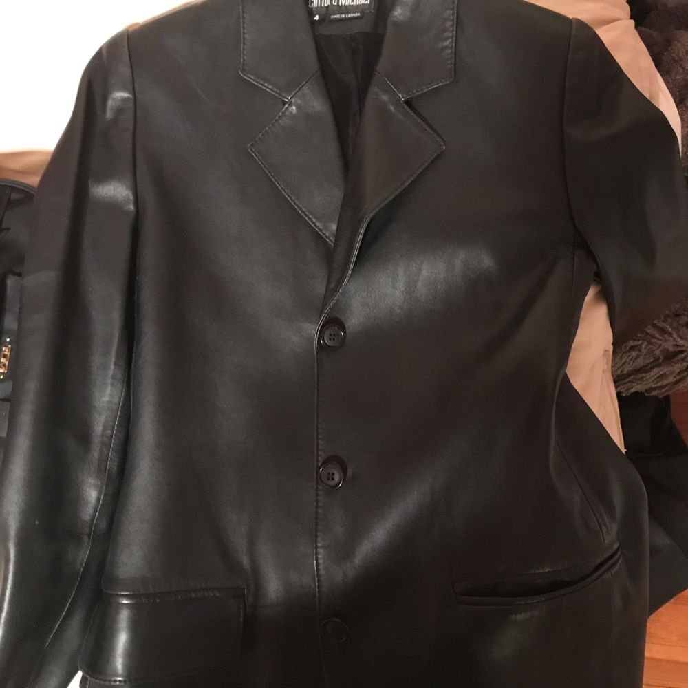 Clifford Michael Leather Blazer Jacket Size 4